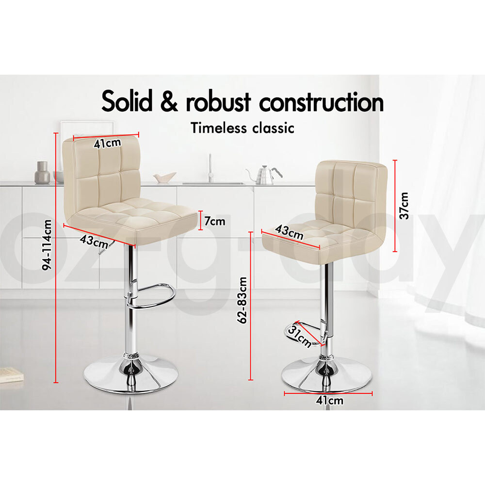 ALFORDSON Bar Stools Kitchen Swivel Dining Chairs Gas Lift Leather/Fabric - Picture 390 of 1,456