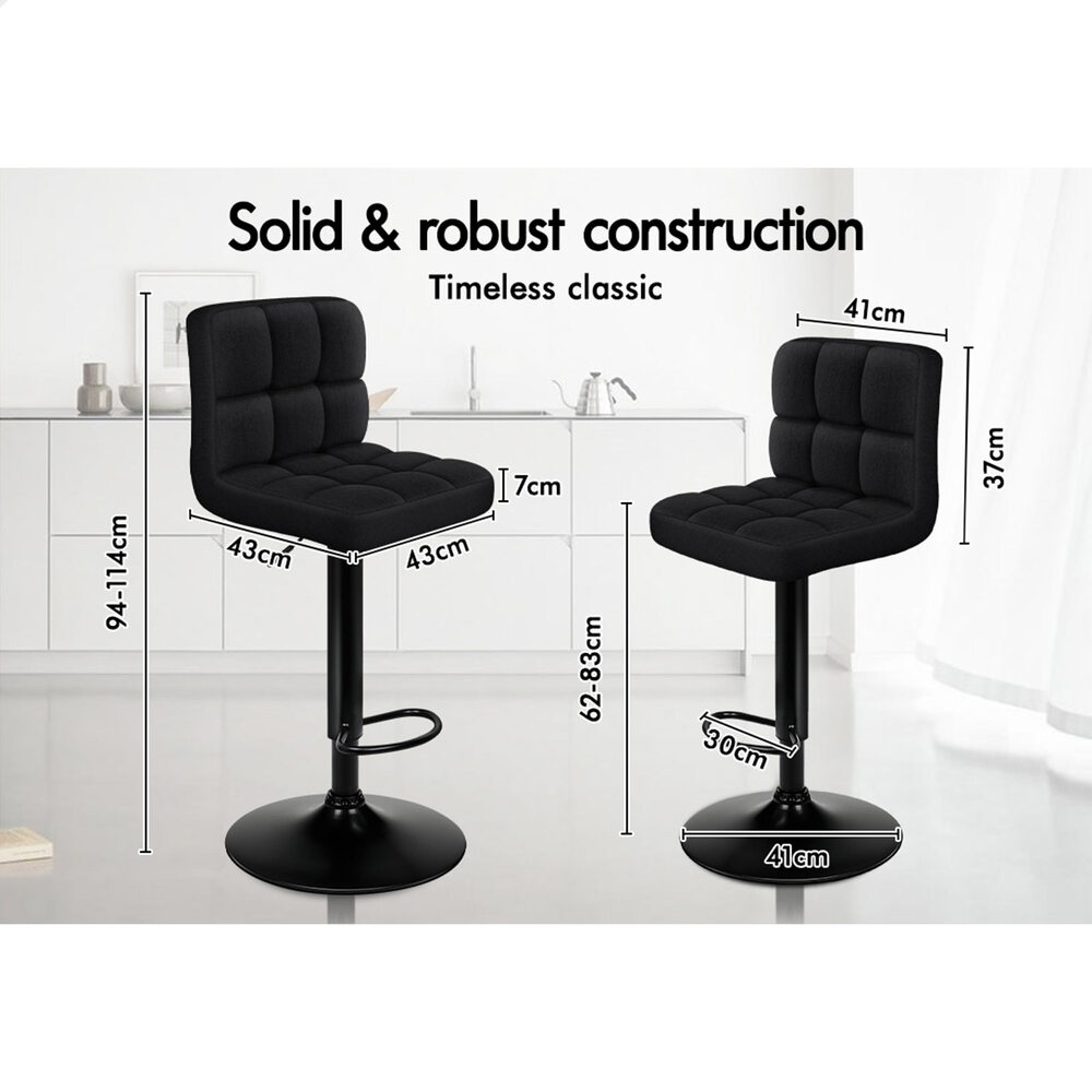 ALFORDSON Bar Stools Kitchen Swivel Dining Chairs Gas Lift Leather/Fabric - Picture 430 of 1,456