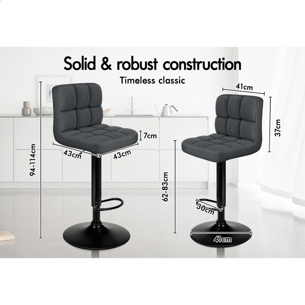 ALFORDSON Bar Stools Kitchen Swivel Dining Chairs Gas Lift Leather/Fabric - Picture 450 of 1,456