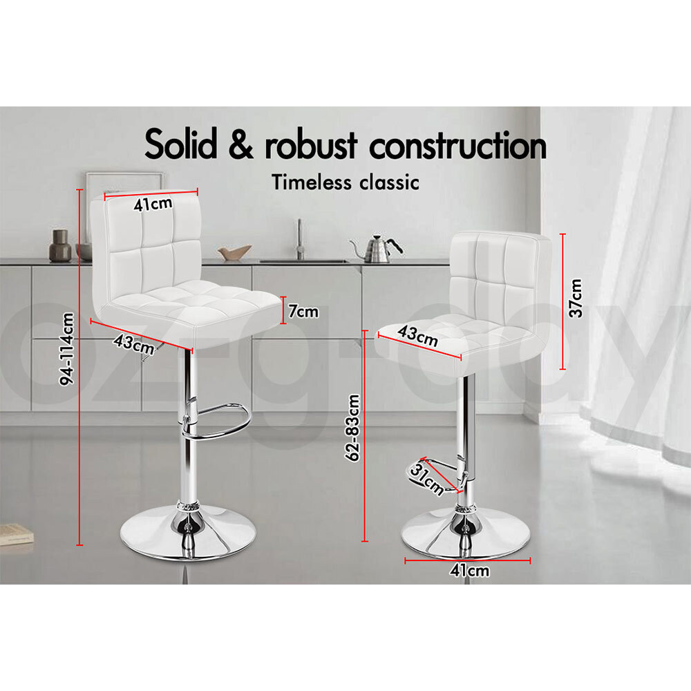 ALFORDSON Bar Stools Kitchen Swivel Dining Chairs Gas Lift Leather/Fabric - Picture 470 of 1,456