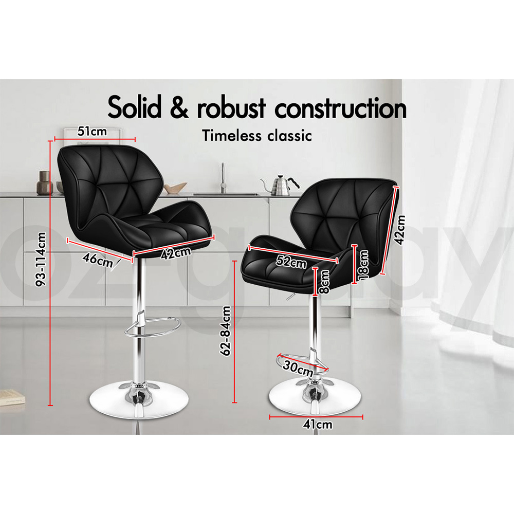 ALFORDSON Bar Stools Kitchen Swivel Dining Chairs Gas Lift Leather/Fabric - Picture 646 of 1,456