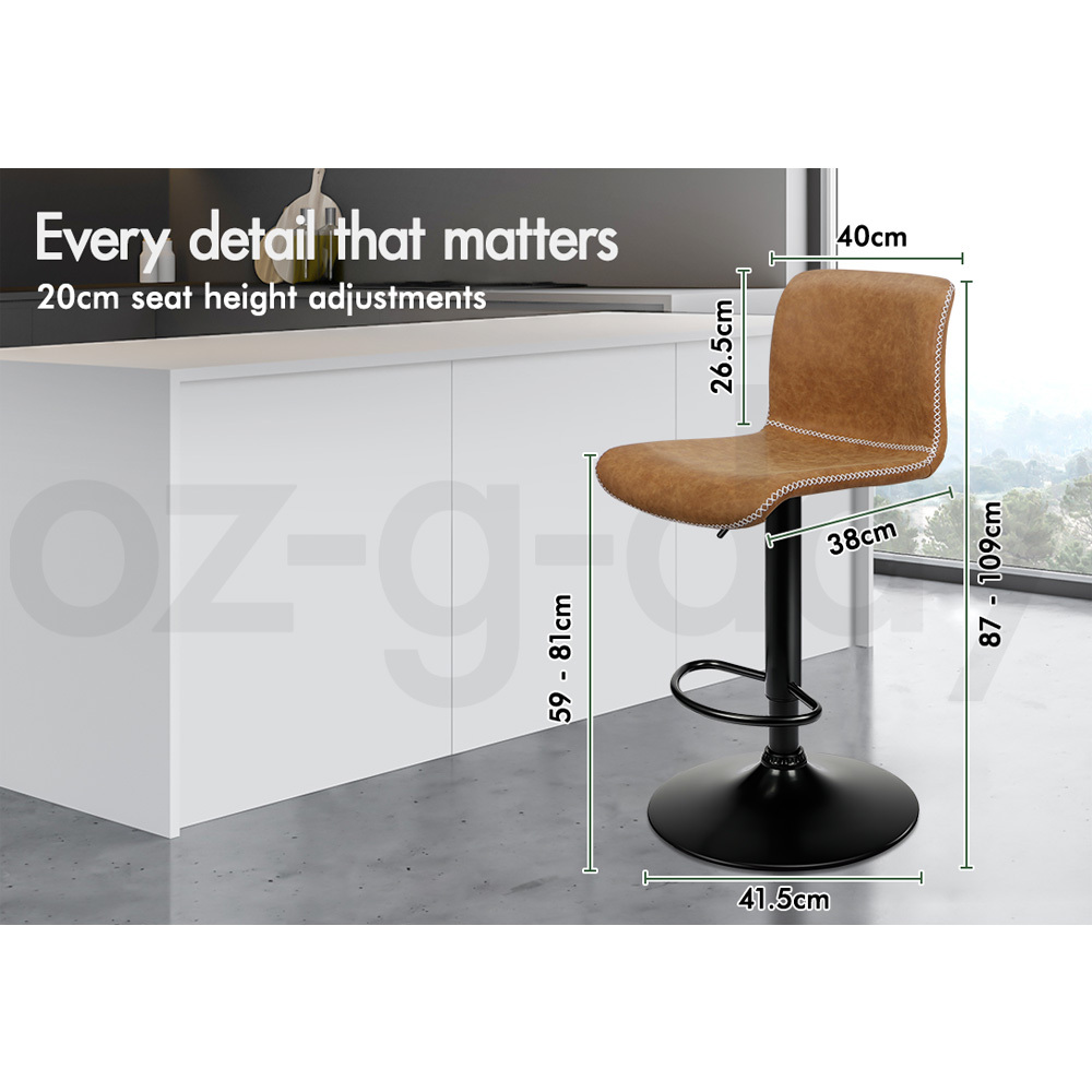 ALFORDSON Bar Stools Kitchen Swivel Dining Chairs Gas Lift Leather/Fabric - Picture 134 of 1,456