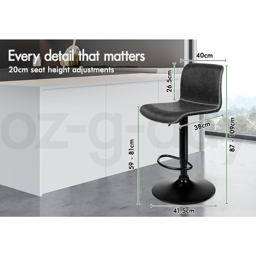 ALFORDSON Bar Stools Kitchen Swivel Dining Chairs Gas Lift Leather/Fabric - Picture 164 of 1,456
