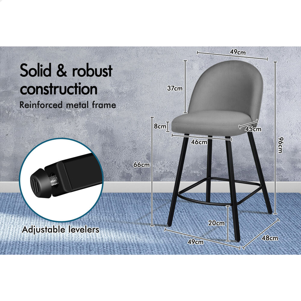 ALFORDSON Bar Stools Kitchen Swivel Gas Lift Wooden Dining Chairs x1/x2/x4 - Picture 1,118 of 1,284
