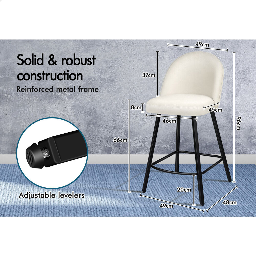 ALFORDSON Bar Stools Kitchen Swivel Gas Lift Wooden Dining Chairs x1/x2/x4 - Picture 1,130 of 1,284