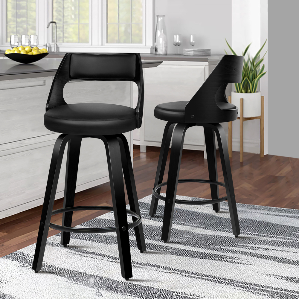 ALFORDSON Kitchen Bar Stools Wooden Swivel Leather Metal Dining Chair x2/x4 - Picture 130 of 1,020
