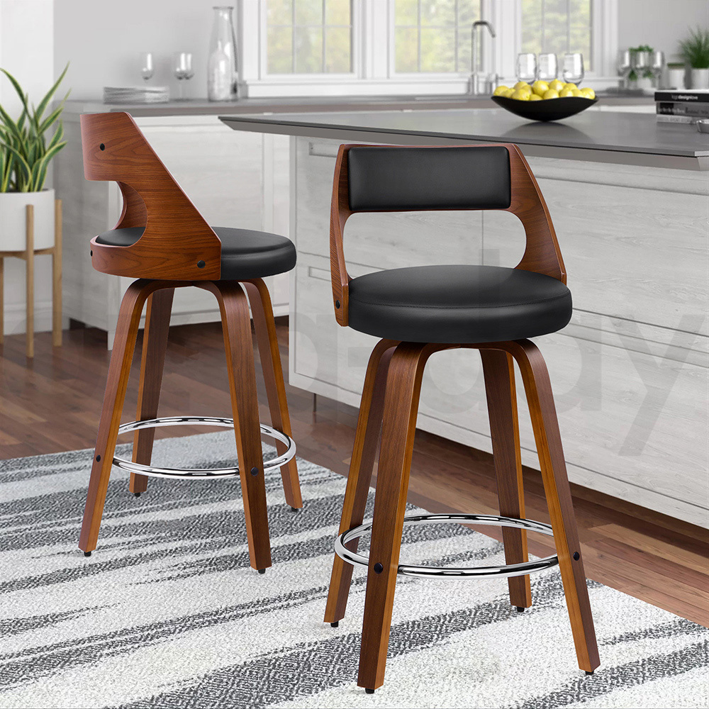 ALFORDSON Kitchen Bar Stools Wooden Swivel Leather Metal Dining Chair x2/x4 - Picture 162 of 1,020