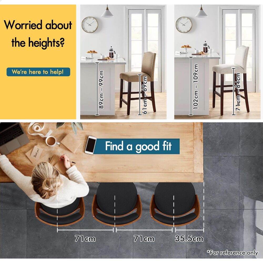 ALFORDSON Wooden Bar Stools Eden Kitchen Counter Swivel Dining Chair x2/x4 - Picture 39 of 115