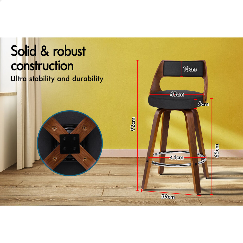ALFORDSON Bar Stools Kitchen Swivel Gas Lift Wooden Dining Chairs x1/x2/x4 - Picture 458 of 1,152