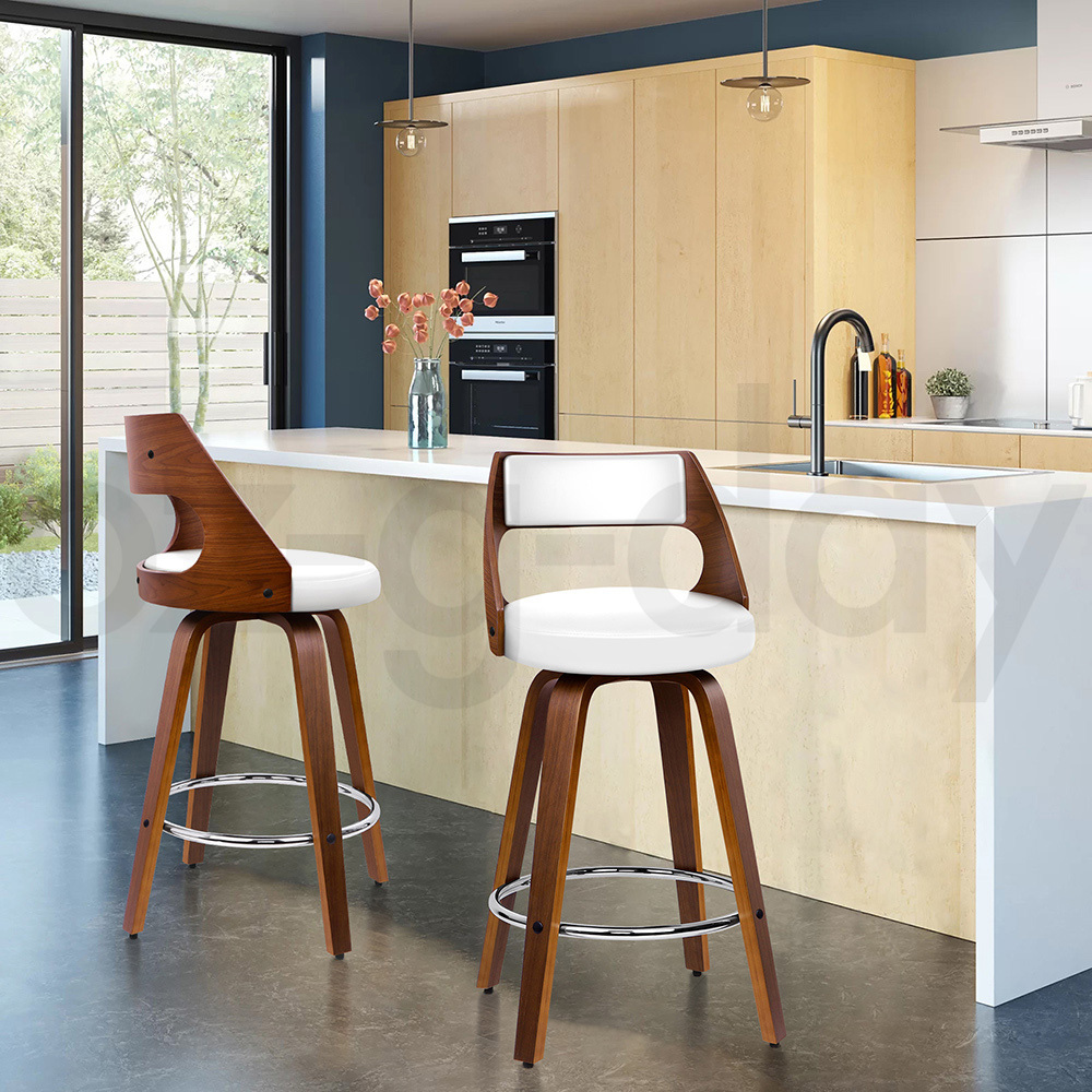 ALFORDSON Bar Stools Kitchen Swivel Gas Lift Wooden Dining Chairs x1/x2/x4 - Picture 470 of 1,152
