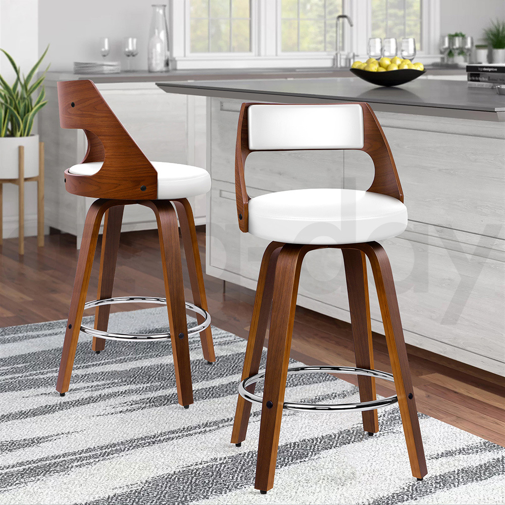 ALFORDSON Kitchen Bar Stools Wooden Swivel Leather Metal Dining Chair x2/x4 - Picture 194 of 1,020