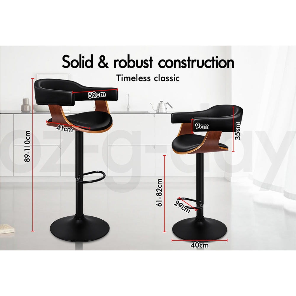 ALFORDSON Bar Stools Kitchen Swivel Gas Lift Wooden Dining Chairs x1/x2/x4 - Picture 482 of 1,152