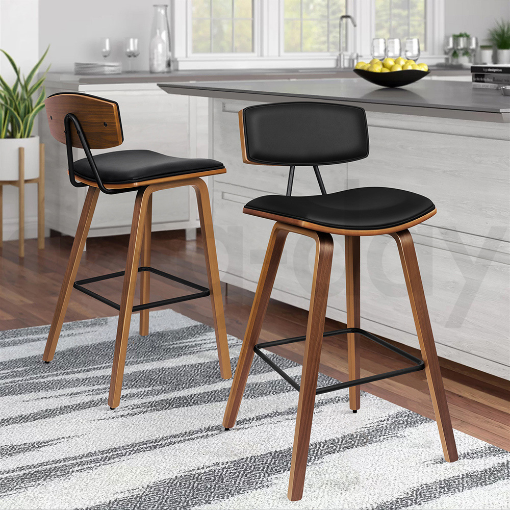 ALFORDSON Kitchen Bar Stools Wooden Swivel Leather Metal Dining Chair x2/x4 - Picture 918 of 1,020