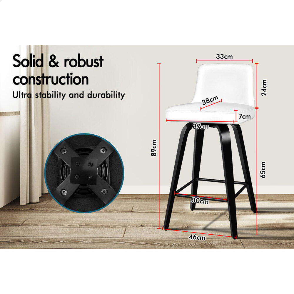 ALFORDSON Bar Stools Kitchen Swivel Gas Lift Wooden Dining Chairs x1/x2/x4 - Picture 302 of 1,152