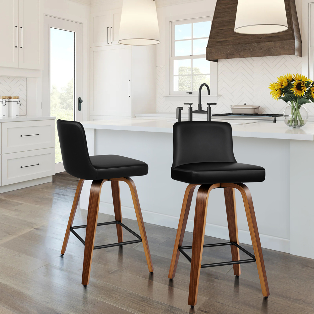 ALFORDSON Kitchen Bar Stools Wooden Swivel Leather Metal Dining Chair x2/x4 - Picture 354 of 1,020