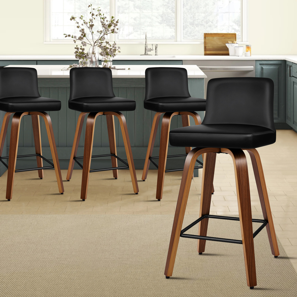 ALFORDSON Kitchen Bar Stools Wooden Swivel Leather Metal Dining Chair x2/x4 - Picture 362 of 1,020