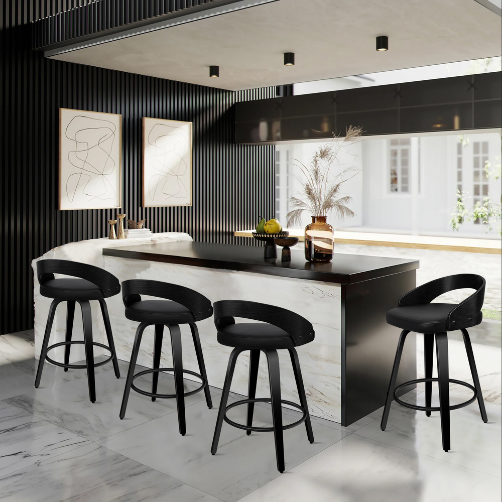 ALFORDSON Kitchen Bar Stools Wooden Swivel Leather Metal Dining Chair x2/x4 - Picture 378 of 1,020