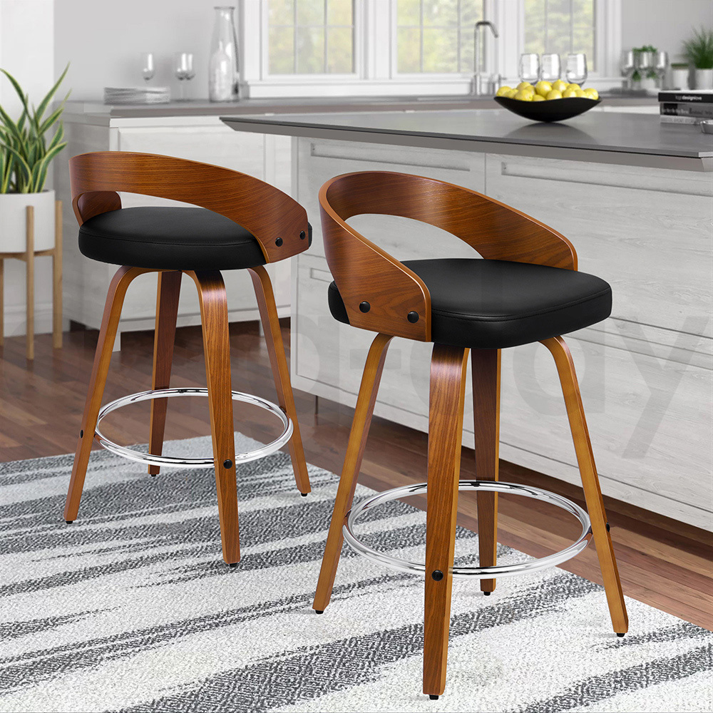 ALFORDSON Kitchen Bar Stools Wooden Swivel Leather Metal Dining Chair x2/x4 - Picture 386 of 1,020