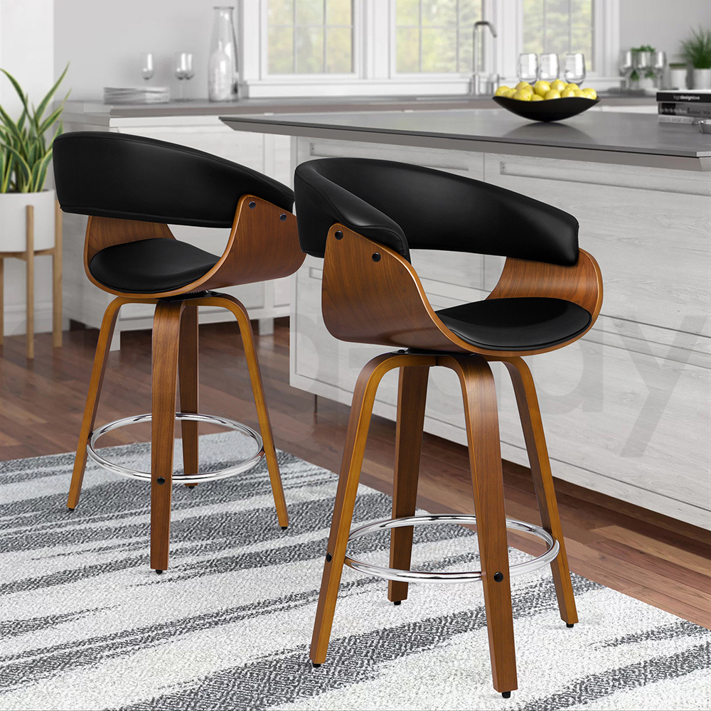 ALFORDSON Kitchen Bar Stools Wooden Swivel Leather Metal Dining Chair x2/x4 - Picture 958 of 1,020