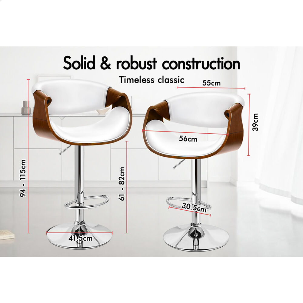 ALFORDSON Bar Stool Trice Kitchen Swivel Chair Wooden Leather Gas Lift x1/x2/x4 - Picture 32 of 34