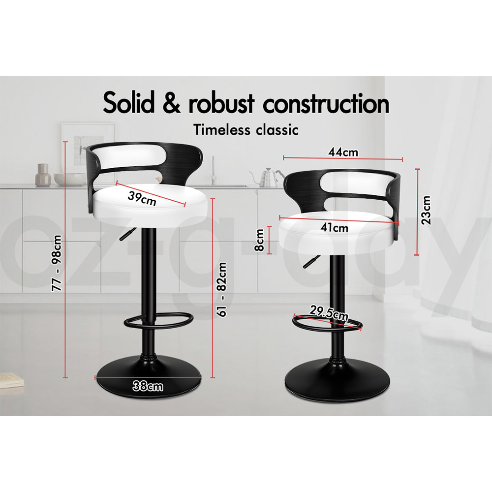 ALFORDSON Bar Stools Kitchen Swivel Gas Lift Wooden Dining Chairs x1/x2/x4 - Picture 578 of 1,152