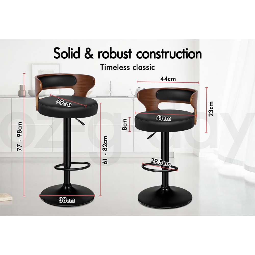 ALFORDSON Kitchen Bar Stools Wooden Swivel Leather Metal Dining Chair x2/x4 - Picture 434 of 1,020