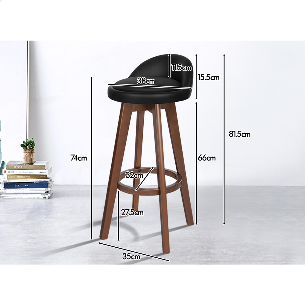 ALFORDSON Kitchen Bar Stools Wooden Swivel Leather Metal Dining Chair x2/x4 - Picture 806 of 1,020