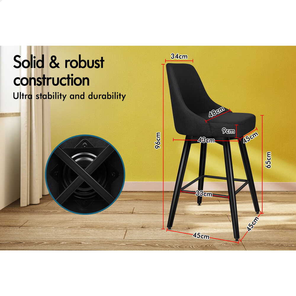 ALFORDSON Bar Stools Kitchen Swivel Gas Lift Wooden Dining Chairs x1/x2/x4 - Picture 746 of 1,152