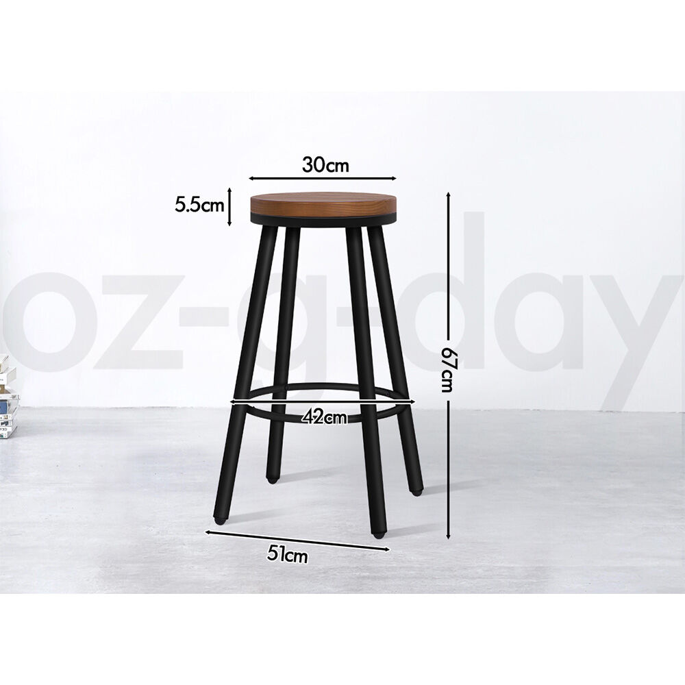 ALFORDSON Bar Stools Kitchen Wooden Swivel Leather Metal Dining Chair x2/x4 - Picture 13 of 94