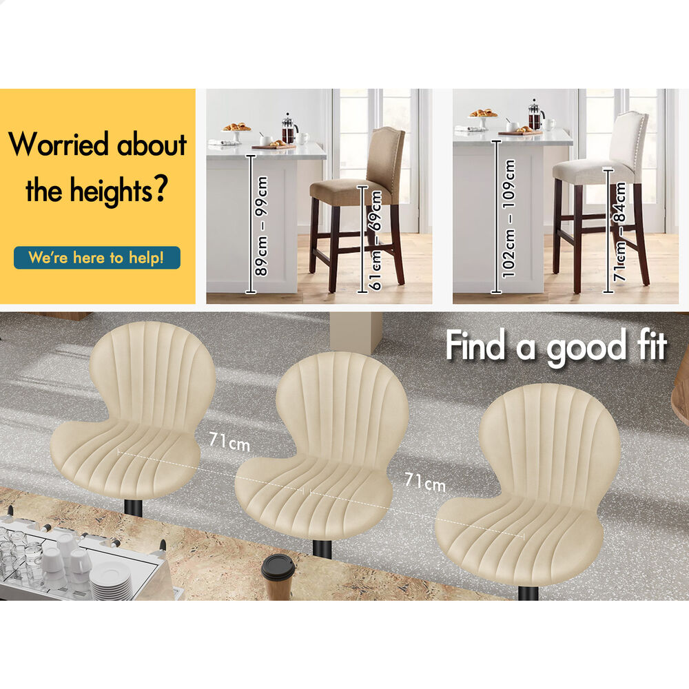 ALFORDSON Bar Stools Stella Kitchen Swivel Dining Chairs Gas Lift x2/x4 - Picture 19 of 61