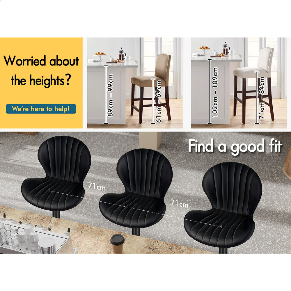 ALFORDSON Bar Stools Stella Kitchen Swivel Dining Chairs Gas Lift x2/x4 - Picture 35 of 61