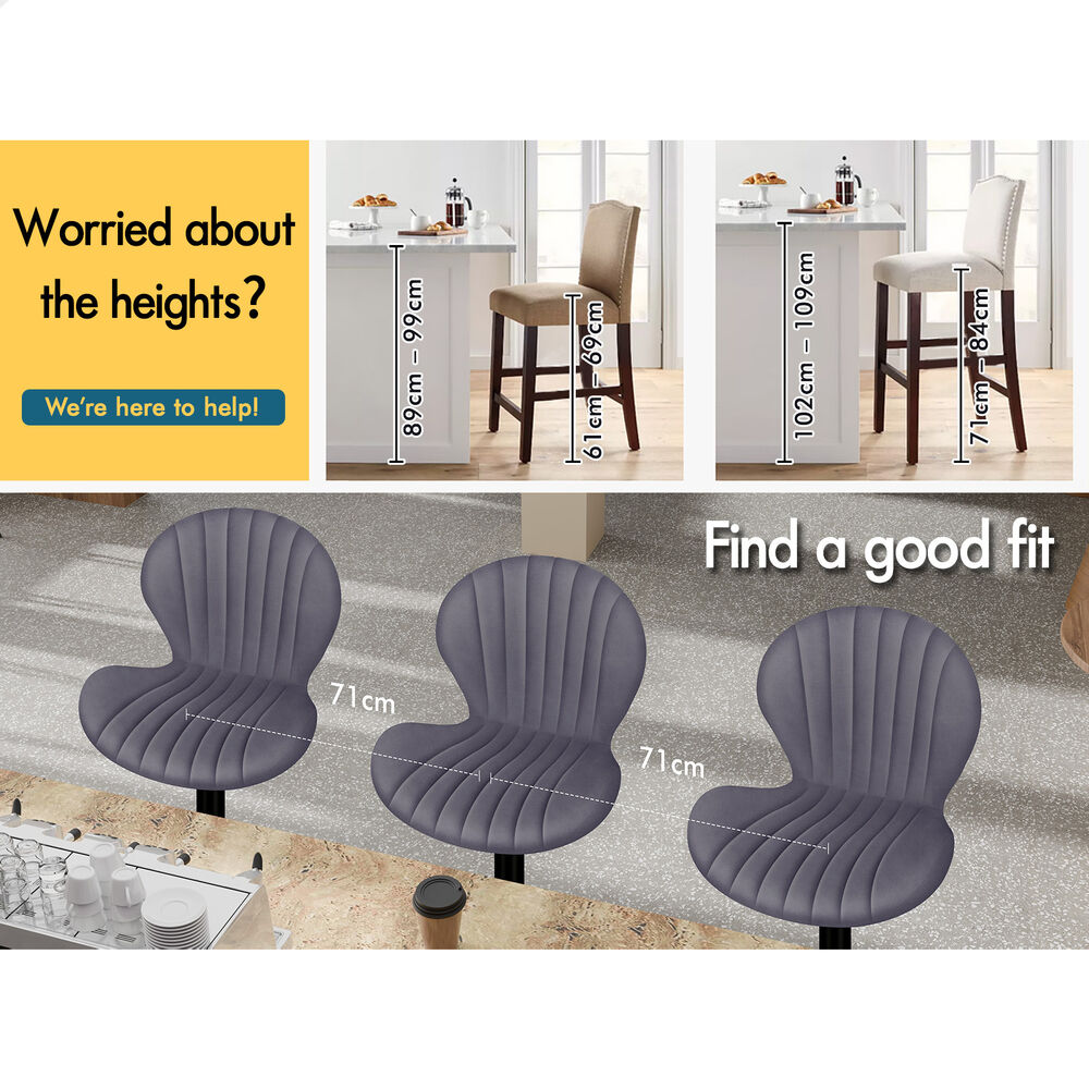 ALFORDSON Bar Stools Stella Kitchen Swivel Dining Chairs Gas Lift x2/x4 - Picture 11 of 61