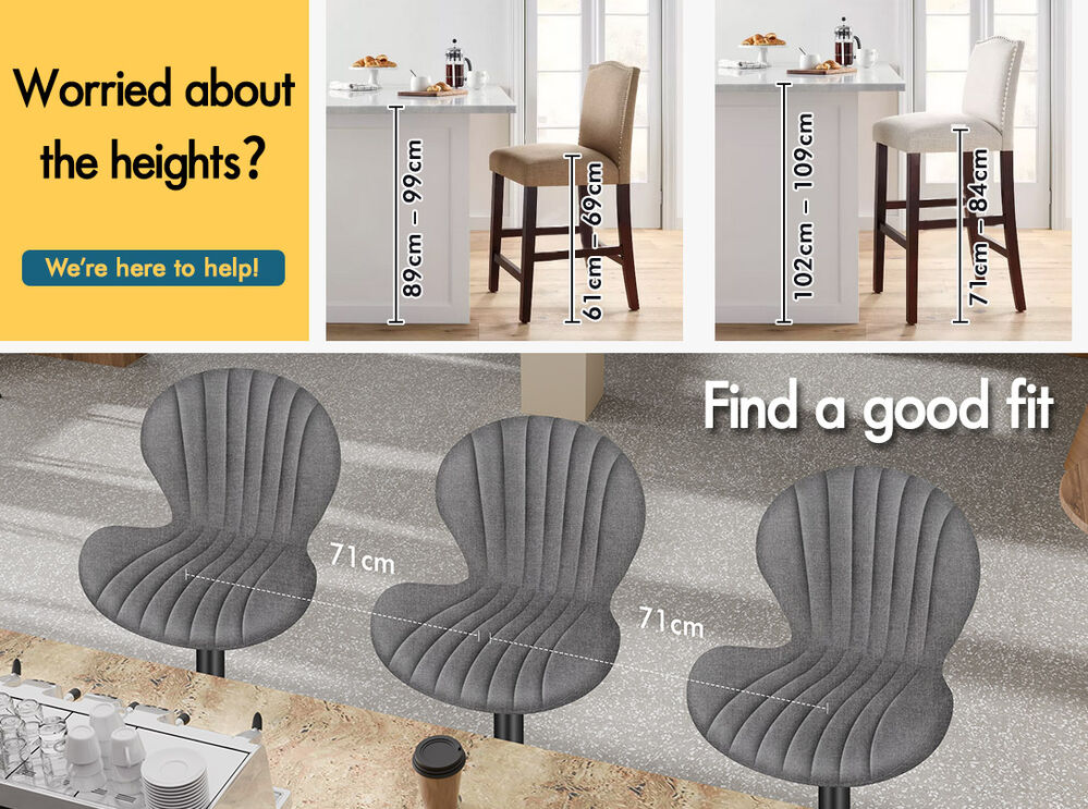 ALFORDSON Bar Stools Stella Kitchen Swivel Dining Chairs Gas Lift x2/x4 - Picture 49 of 61