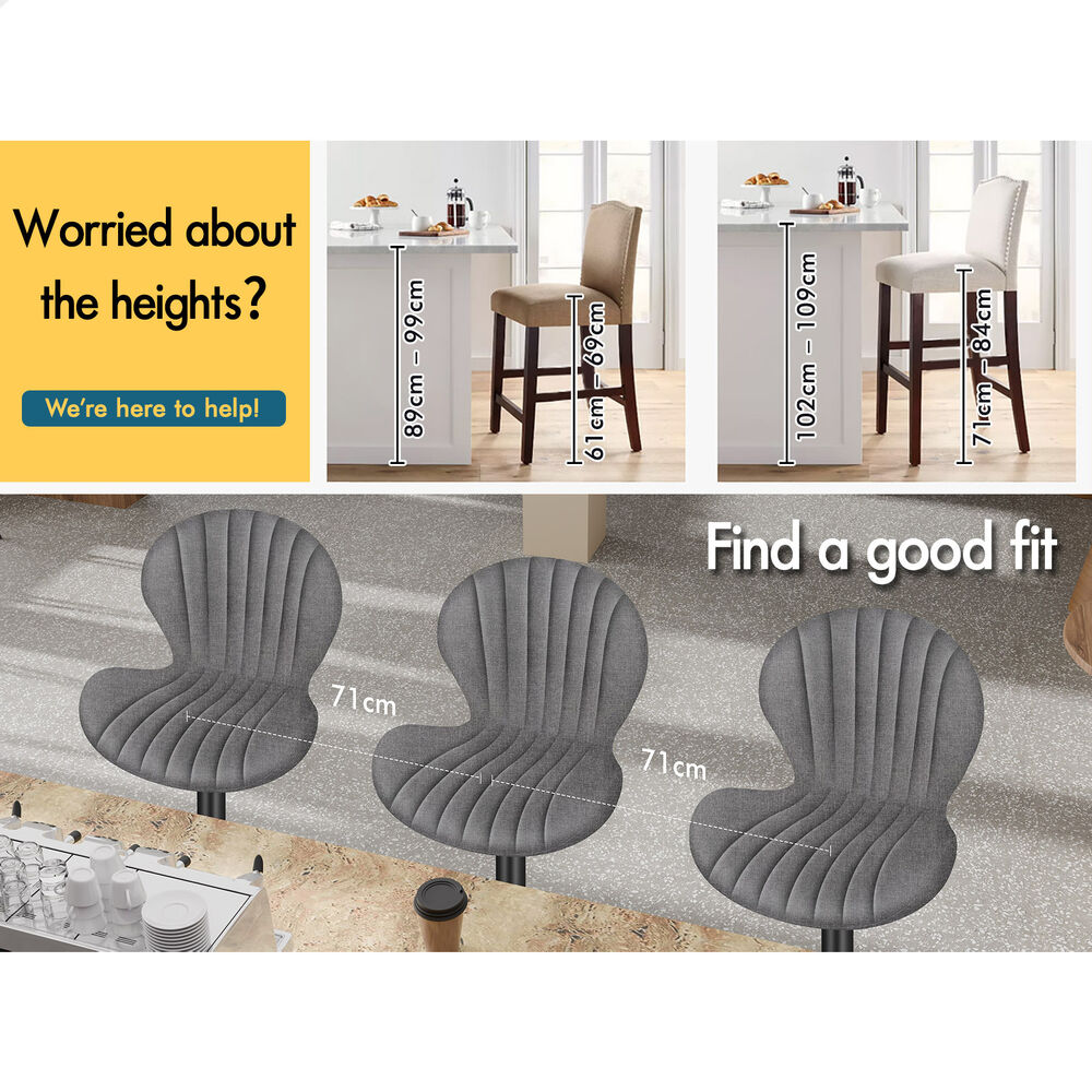 ALFORDSON Bar Stools Stella Kitchen Swivel Dining Chairs Gas Lift x2/x4 - Picture 56 of 61