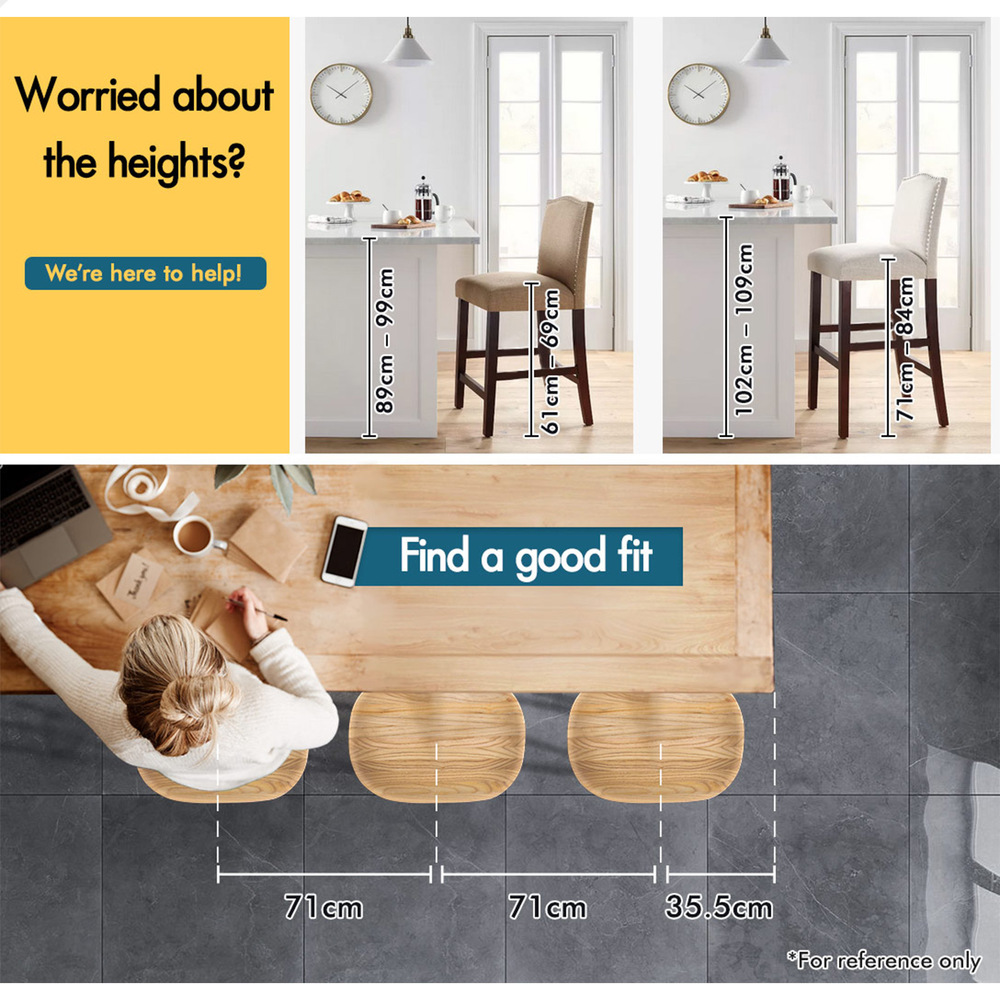 ALFORDSON Bar Stools Kitchen Swivel Gas Lift Wooden Dining Chairs x1/x2/x4 - Picture 1,034 of 1,152