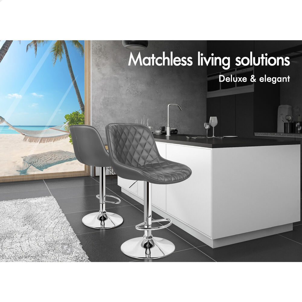 ALFORDSON Bar Stools Kitchen Swivel Dining Chairs Gas Lift Leather/Fabric - Picture 970 of 1,456