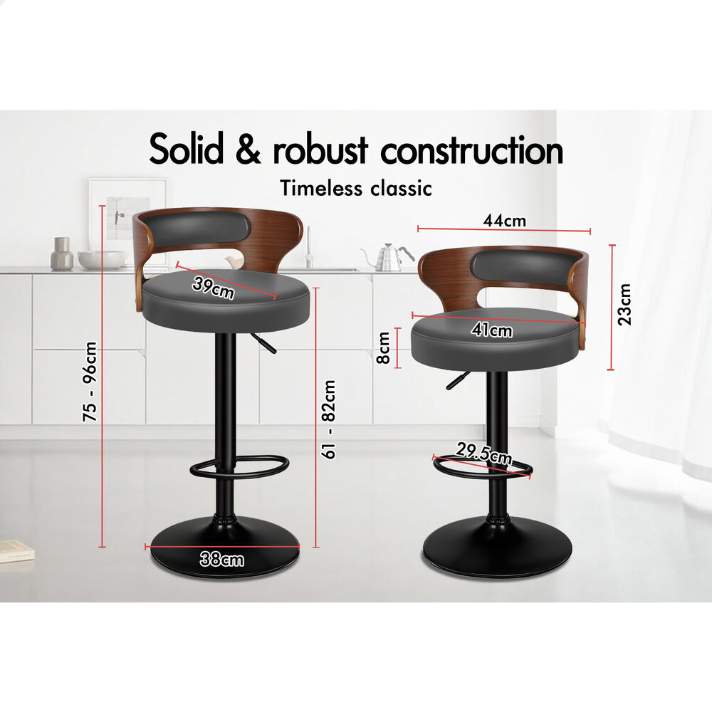 ALFORDSON Bar Stool Wooden Kitchen Swivel Chair Leather Fabric Reno x2/x4 - Picture 31 of 104