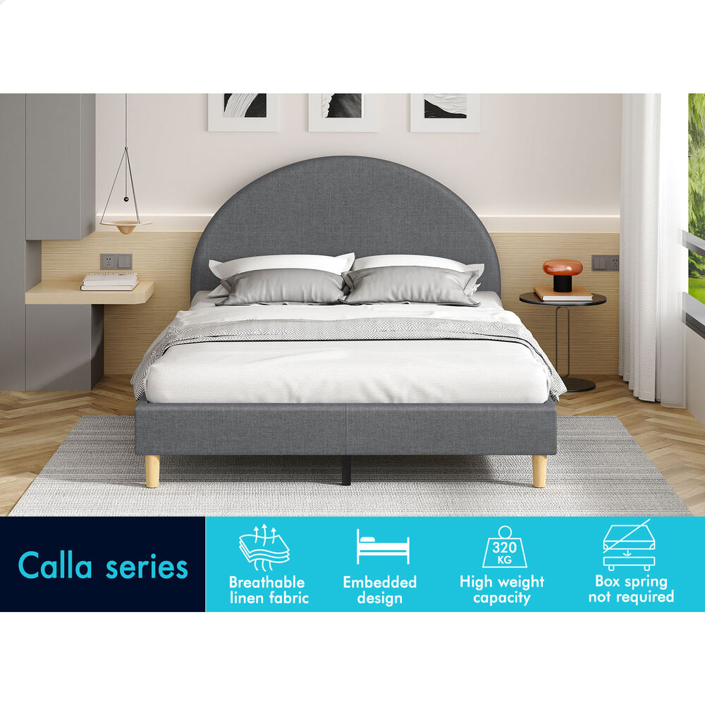 ALFORDSON Bed Frame Queen Double King Single Mattress Base Platform Grey Fabric - Picture 15 of 57