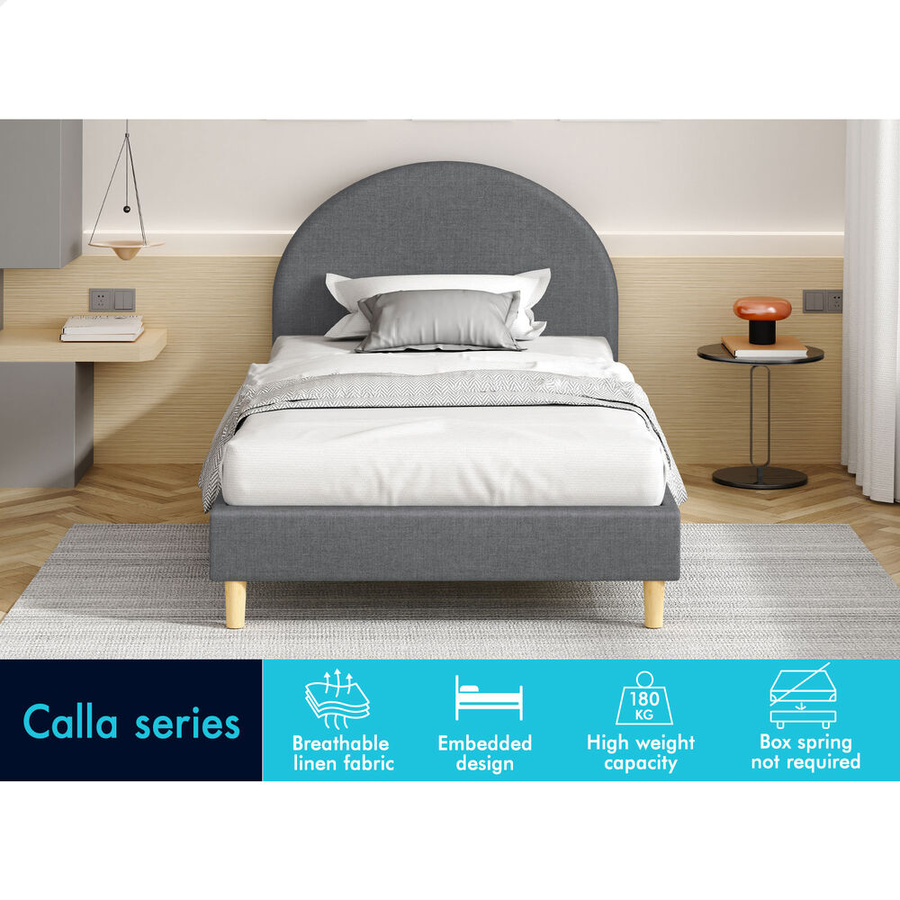 ALFORDSON Bed Frame Queen Double King Single Mattress Base Platform Grey Fabric - Picture 26 of 57