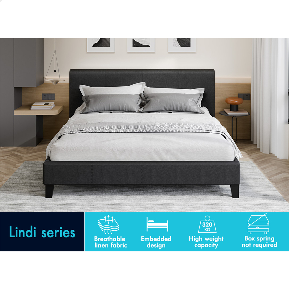 ALFORDSON Bed Frame Queen Double King Single Base Wooden Slats Leather Fabric - Picture 15 of 301