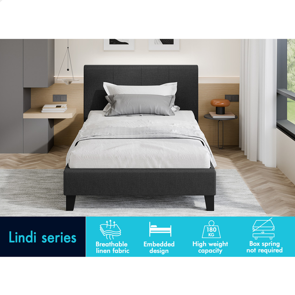 ALFORDSON Bed Frame Queen Double King Single Base Wooden Slats Leather Fabric - Picture 135 of 301