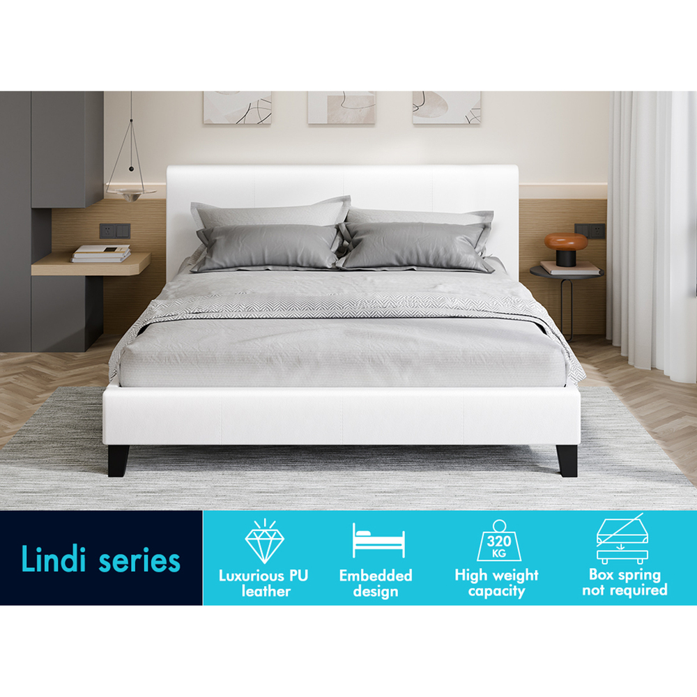 ALFORDSON Bed Frame Queen Double King Single Base Wooden Slats Leather Fabric - Picture 231 of 301