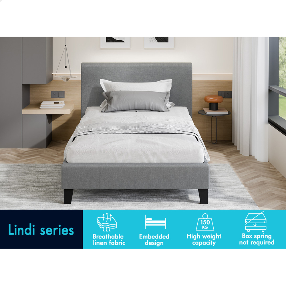 ALFORDSON Bed Frame Queen Double King Single Base Wooden Slats Leather Fabric - Picture 267 of 301