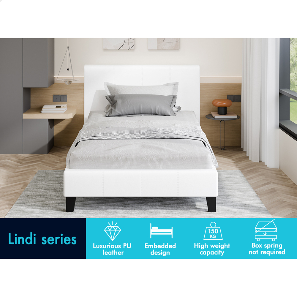 ALFORDSON Bed Frame Queen Double King Single Base Wooden Slats Leather Fabric - Picture 291 of 301