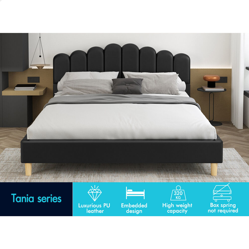 ALFORDSON Bed Frame Queen Double King Single Mattress Base Leather Fabric - Picture 31 of 245