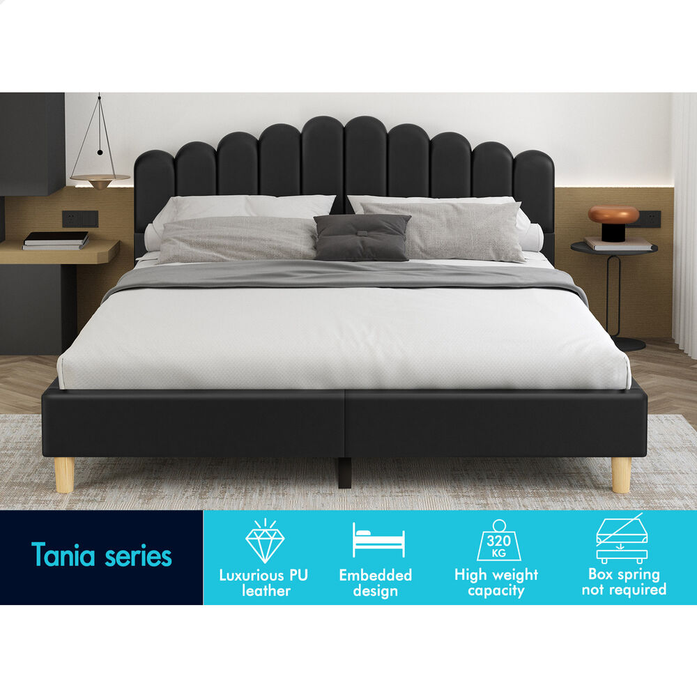 ALFORDSON Bed Frame Queen Double King Single Mattress Base Leather Fabric - Picture 79 of 245