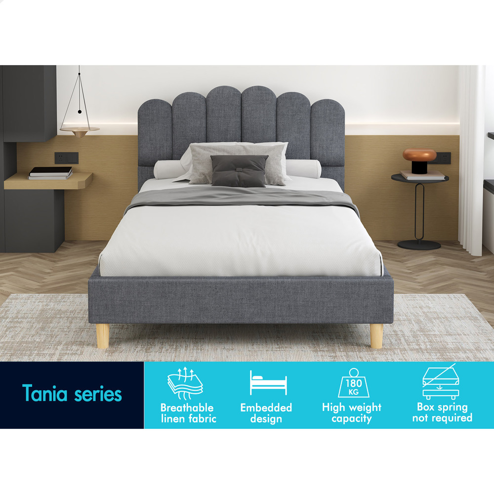 ALFORDSON Bed Frame Queen Double King Single Mattress Base Leather Fabric - Picture 115 of 245