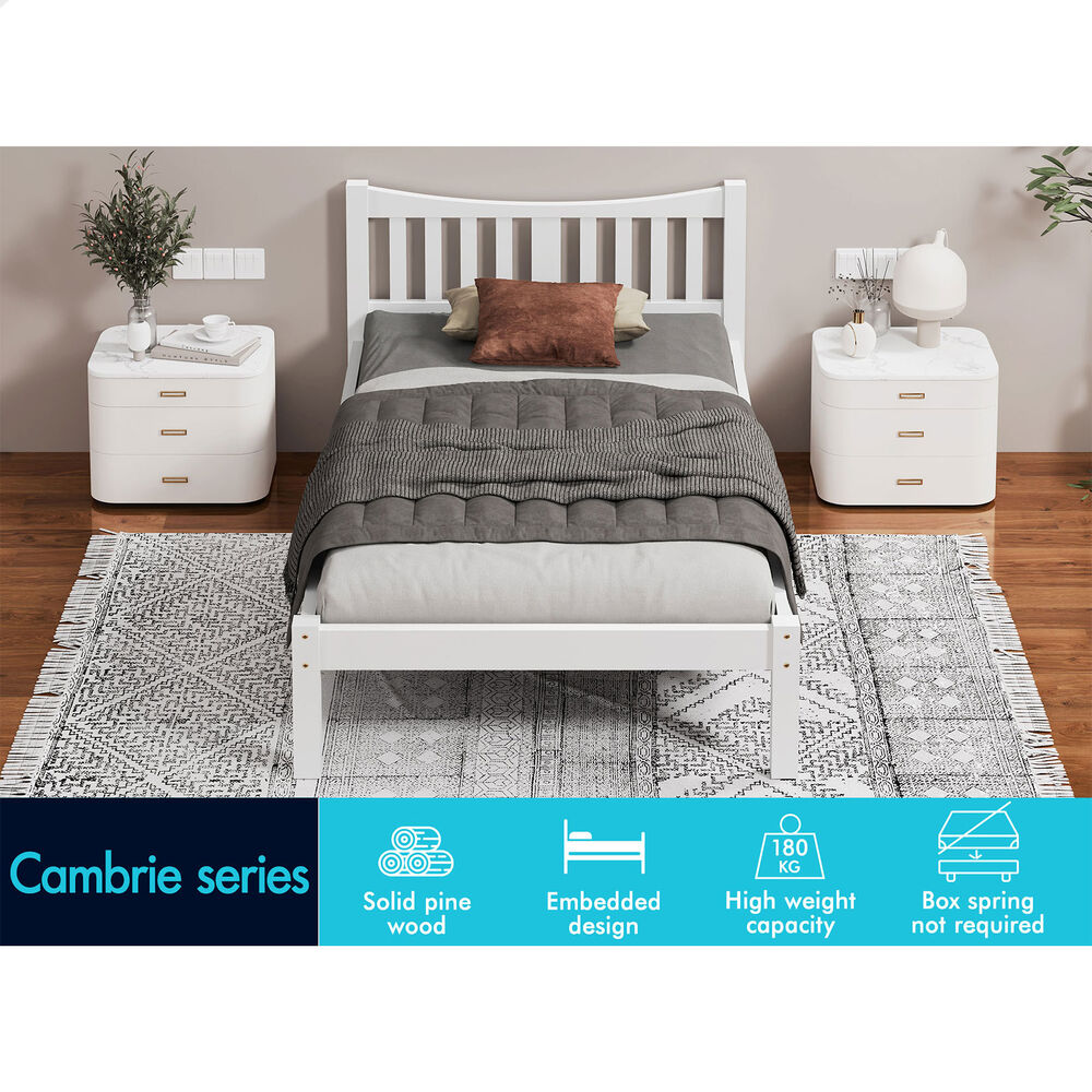 ALFORDSON Bed Frame Queen Double King Single Size Wooden Mattress Base White/Oak - Picture 434 of 864