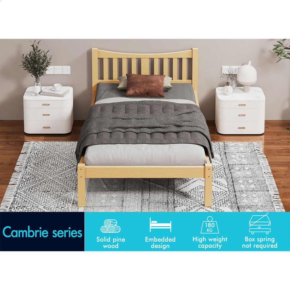 ALFORDSON Bed Frame Queen Double King Single Size Wooden Mattress Base White/Oak - Picture 470 of 864