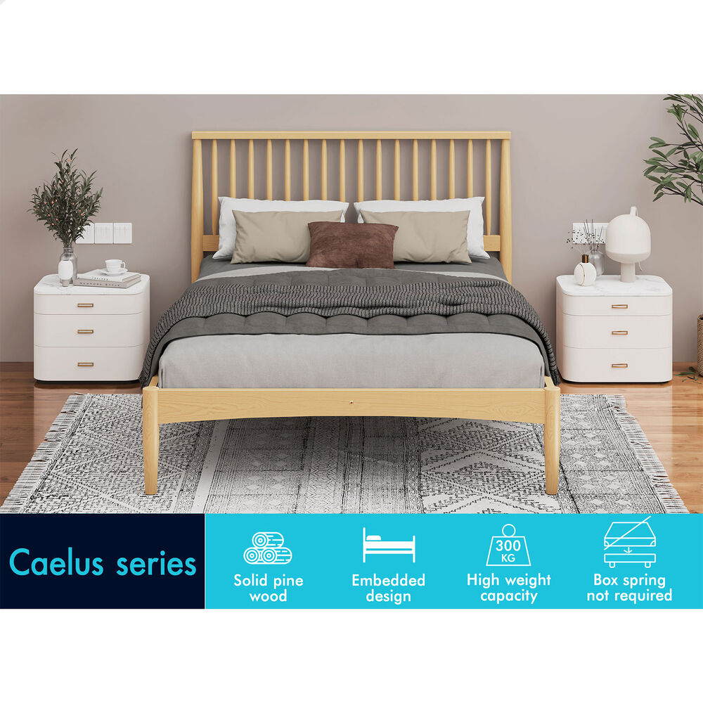 ALFORDSON Bed Frame Queen Double King Single Size Wooden Mattress Base White/Oak - Picture 494 of 864